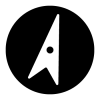 Black and white compass icon