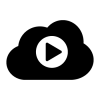 cloud with play button icon